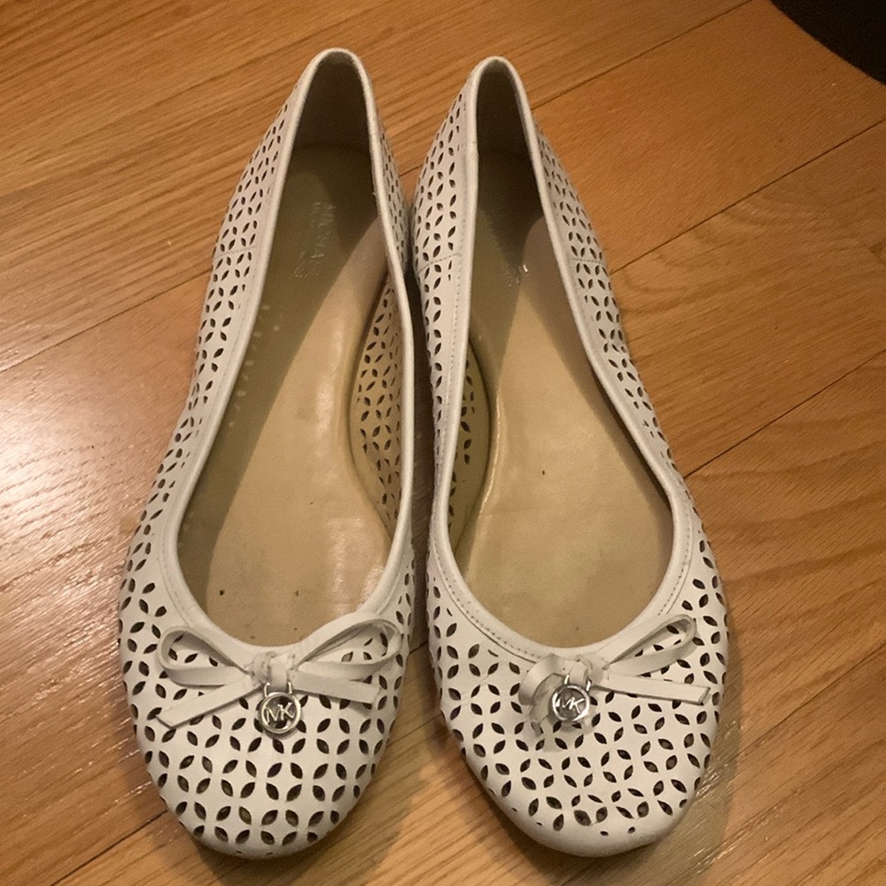 Michael Kors white flats